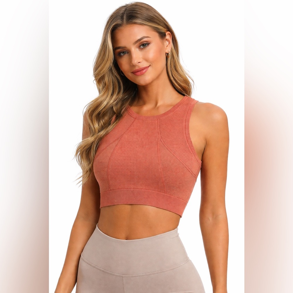 Aerie OFFLINE Rust Orange Tie-Dye Sports Bra
